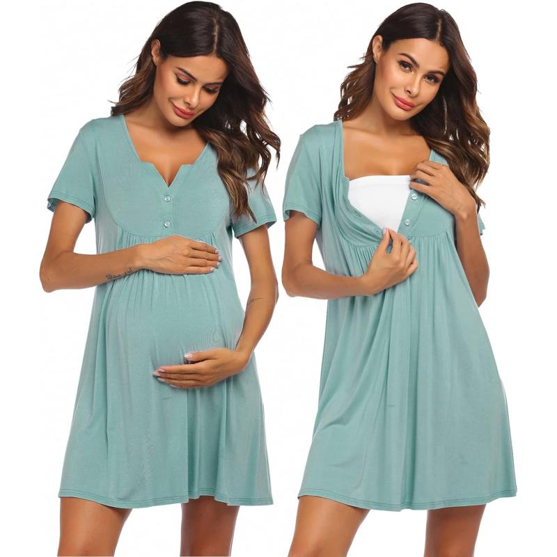 Ekouaer Labor And Delivery Gown Nursing Nightgown Maternity